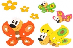 Holzdekoration Schmetterlinge und Blümchen