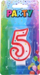 Partykaars cijfer 5 rood
