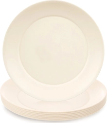 Plastic dessert plates Sandy, cream, 20.5 cm, 6 pcs