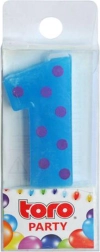 Birthday candle number 1 TORO, pick-in 4.5 cm