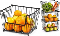 Metallkorb für Obst und Gemüse, schwarz