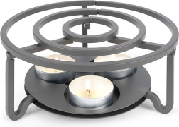 Chauffe-théière métallique Orion gris 16,5 cm