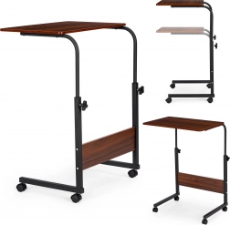 Table pour ordinateur portable avec roulettes - table d'appoint pour canapé ou fauteuil brun foncé ModernHome