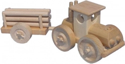 Tracteur en bois avec remorque à billes CEEDA CAVITY – naturel