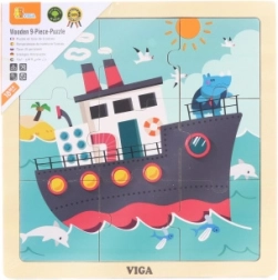 Wooden puzzle boat 9 pieces Viga