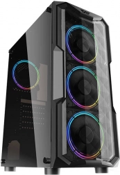 PC-Gehäuse Darkflash Aquarius Acrylic schwarz, Midi-Tower mit gehärtetem Glas