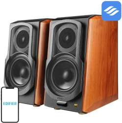 Boekenplankluidsprekers EDIFIER S1000W 2.0 met Wi‑Fi en Bluetooth, bruin