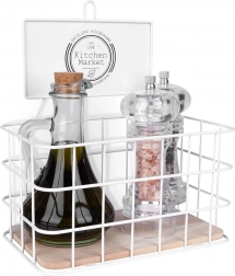 Weiße Metall-Küchenablage 21 × 12,5 × 24 cm