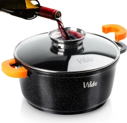 Granieten pan met glazen deksel TERRUNA AROMA 24 cm, 4 l