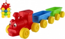Bunter Plastikzug mit Waggons 60 cm