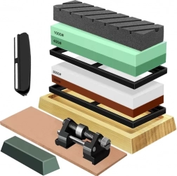 RUHHY watersteen voor messen – set met meerdere korrels en leren riem