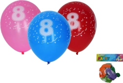 Balloons 30 cm with number 8 – set of 5 pcs