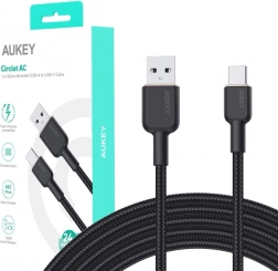 AUKEY USB-A to USB-C cable 1 m, braided, 60 W Power Delivery