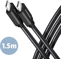 USB-C to USB-C Cable 1.5m PD 60W 3A Black Braid