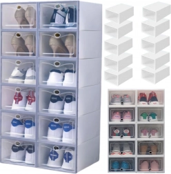 Modular transparent shoe rack with 5 compartments