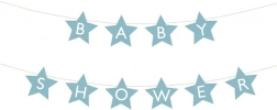 Babyshower-banner met sterretjes – Lichtblauw