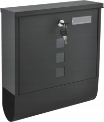 Anthrazitfarbener Stahl-Briefkasten mit Schloss