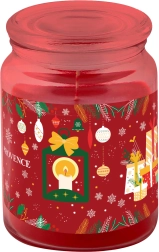 Red matte candle in a glass jar with a lid, 510 g