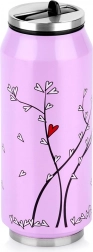 Can-shaped Thermo Mug Pink Heart 400 ml