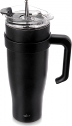 Stainless Steel Travel Tumbler with Handle 1.2 L Black ORION