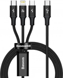 Câble de charge Baseus 3 en 1, 20W, noir, 1,5 m