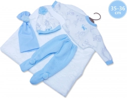 Llorens Outfit für Puppe New Born 35–36 cm, 3-teiliges Set mit Decke
