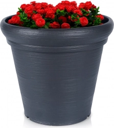 Runder Außenblumentopf aus Kunststoff 38 × 34 cm, schwarz