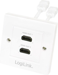 double HDMI wall socket with gold-plated connectors