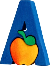 Fauna Alphabet Letter A – Apple Wooden Insert Puzzle