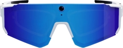 Lunettes de sport intelligentes avec caméra COLMI V06 AI blanches (verres bleus)