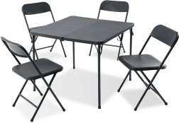 Klappbares Gartenset, 5-teilig, mit Metalltisch und 4 Stühlen