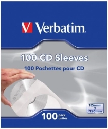 Paper CD Sleeves with Window 100 pcs VERBATIM