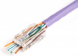 Connecteur RJ45 (8P8C) traversant Cat 6, non blindé, AWG 26–24, lot de 100 pièces