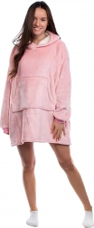 Übergroße tragbare Decke mit Kapuze – rosa Unisex Hoodie-Decke