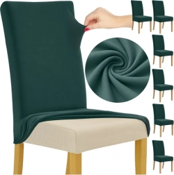 Chair Covers 6 pcs Bottle Green RUHHY