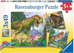 Puzzle Dinosaurs 3×49 pieces
