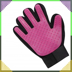 Fellpflege- und Massagehandschuh für Hunde und Katzen – rosa Silikon