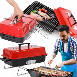 Klappbarer tragbarer Tisch-Kohlegrill mit Deckel