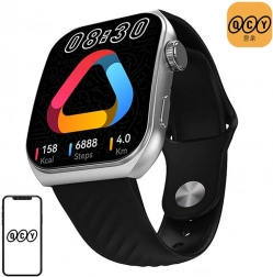 QCY Smartwatch mit 1,96″ AMOLED‑Display – schwarz