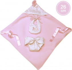 Zweiteiliges Outfit mit Kapuze für die Puppe New Born 26 cm