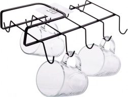 Metall-Tassenhalter unter dem Regal, schwarz