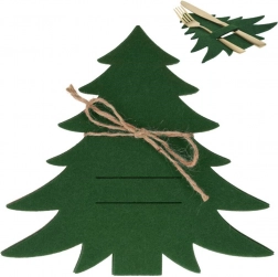 Weihnachtliche Filz-Bestecktasche in Tannenbaumform, grün, 4 Stk.