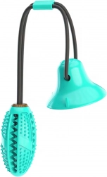 Interaktives Hundespielzeug mit Saugnapf und Leckerli-Dosierung, Dental-Kauspielzeug – türkis