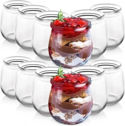 Glass mini jars for yogurt and desserts 300 ml, set of 12