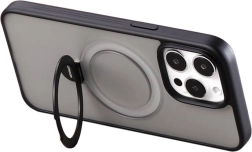 Magnetische beschermhoes met standaard voor iPhone 15 – grafietzwart