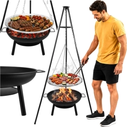 Kaminer tuin-driepootgrill met vuurkorf en hangrooster 58 cm