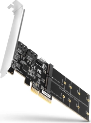 Contrôleur PCIe AXAGON avec 2× SATA 6G et 2× emplacements internes M.2 B‑key SATA, SP et LP