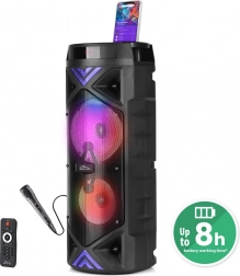 Draagbare karaoke Bluetooth-luidspreker MEDIA-TECH FunBox Keg Pro 50 W met LED en FM-radio