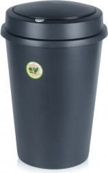 Plastik-Mülleimer mit Schwenkdeckel 47 l, schwarz