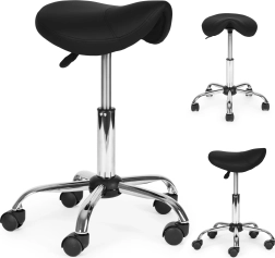 Drehbarer ergonomischer Hocker mit Sattelsitz, schwarz MODERNHOME